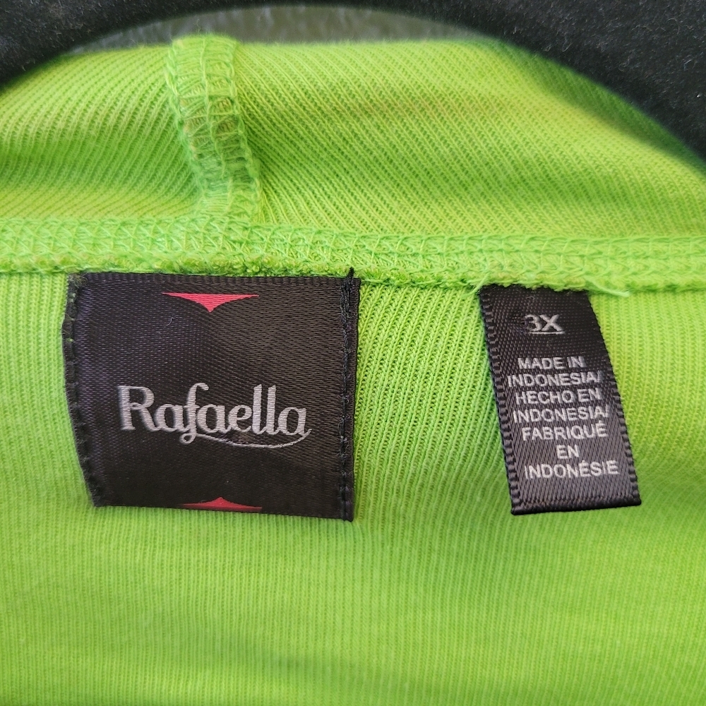Rafaello Lime Green Open Front Asymmetrical Cardigan Size 3x - Picture 2 of 4